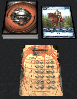 Game Cards and Reference Card in Berserk: Knights and Villains
