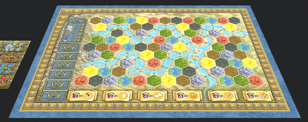 The Game Board of Terra Mystica in Tabletopia