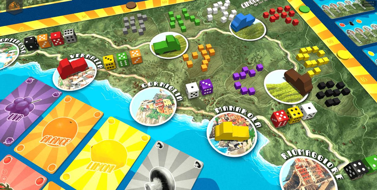 Cinque Terre game made by Tabletopia Team